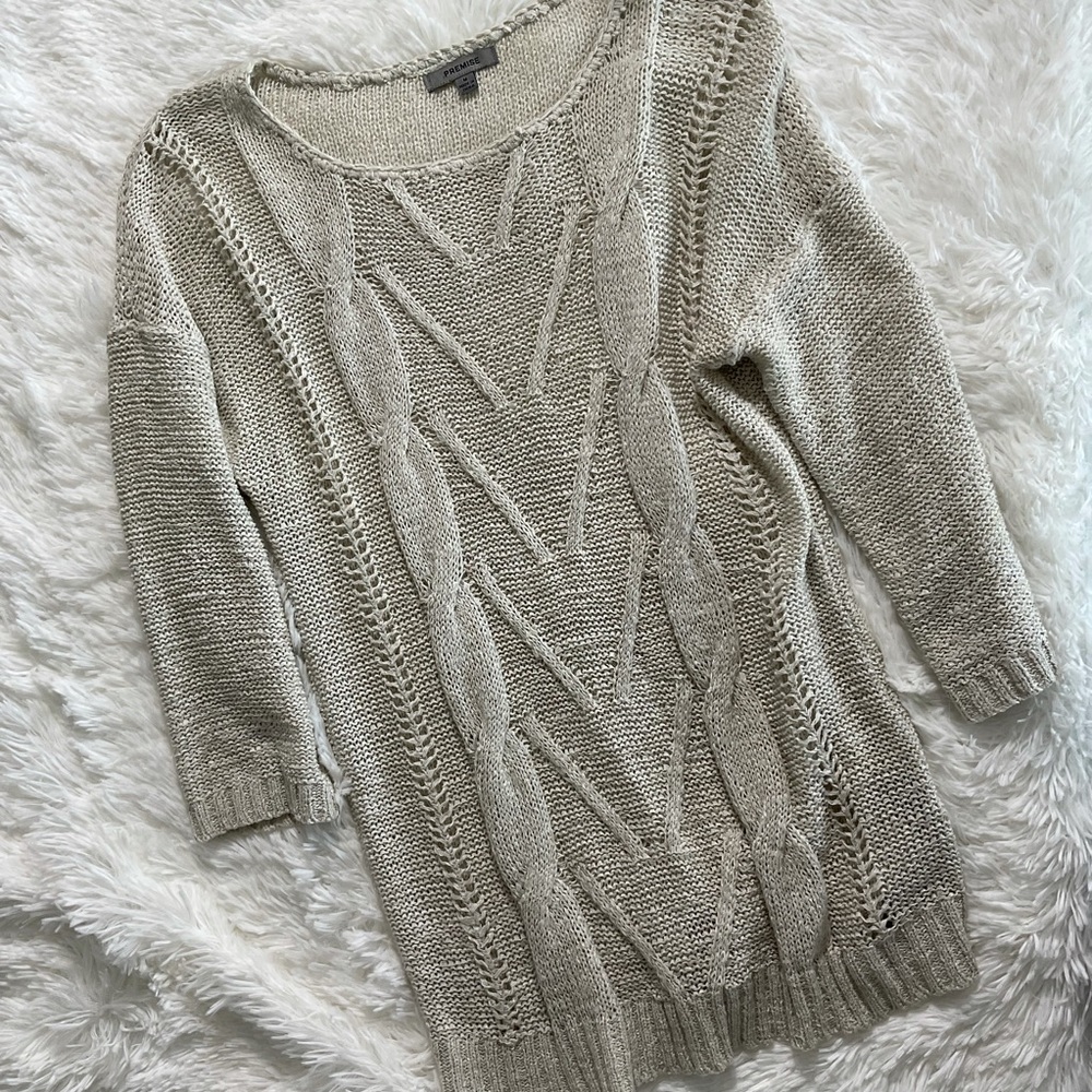 Premise Seashell Mid Sleeve Sweater Size M